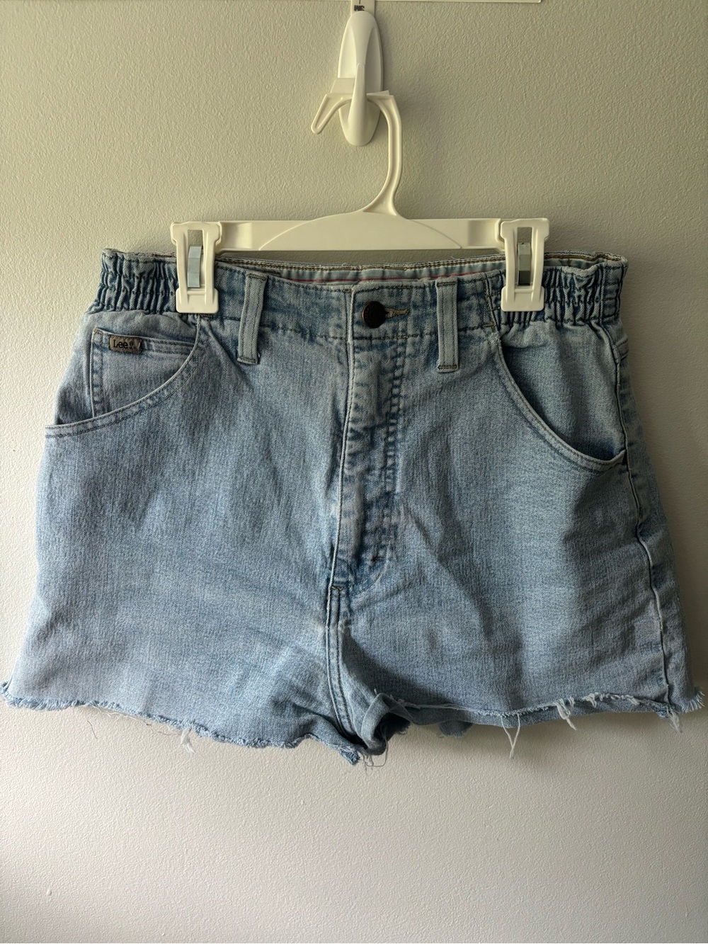 Lee Light Blue Denim Elastic Waist Shorts